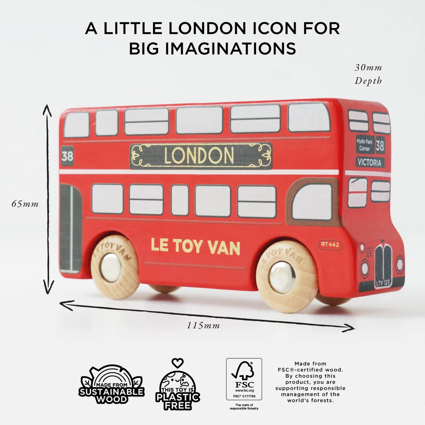 Le Toy Van Wooden NO. 46 GT280 Ben London Bus