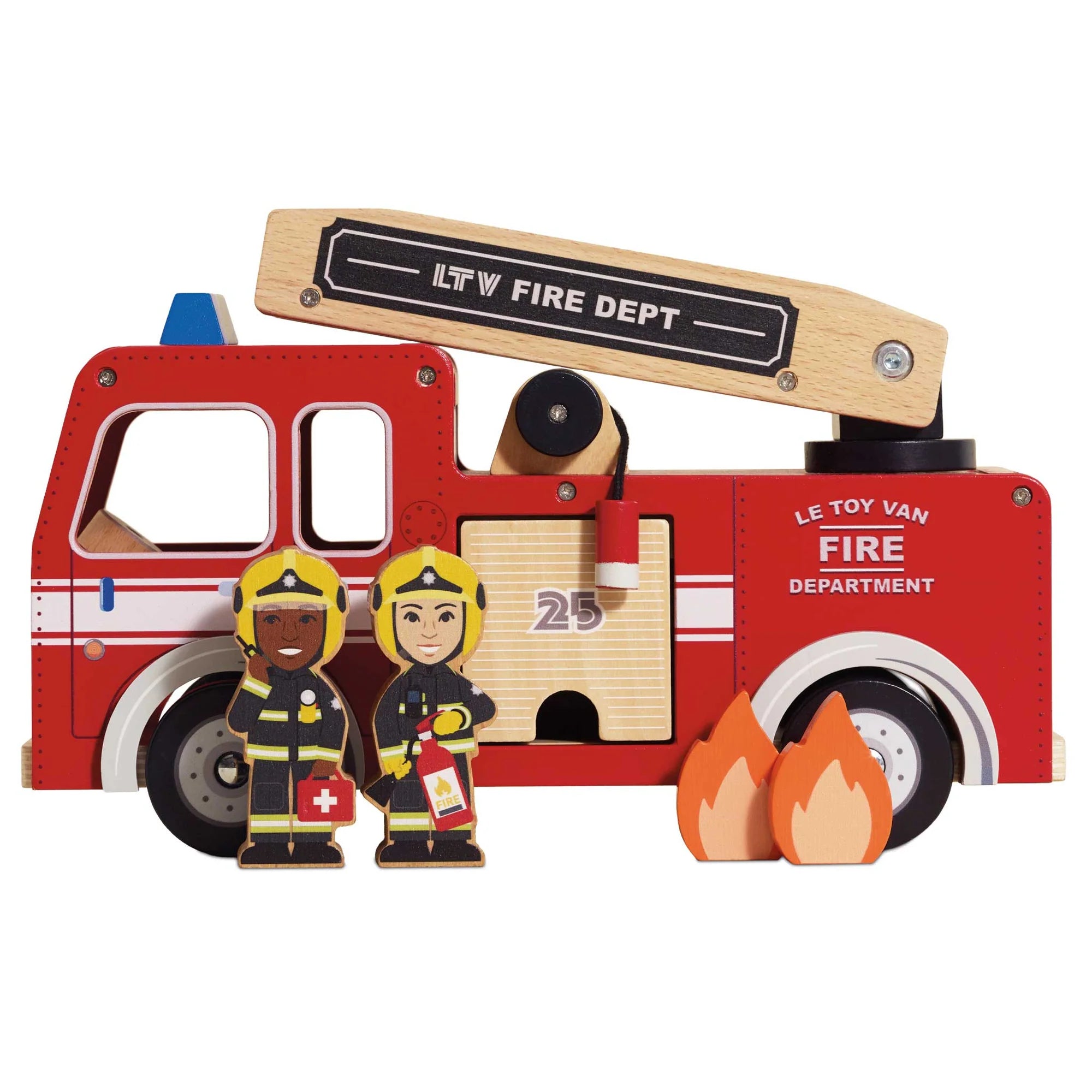Le Toy Van Wooden Fire Engine with Firefighters