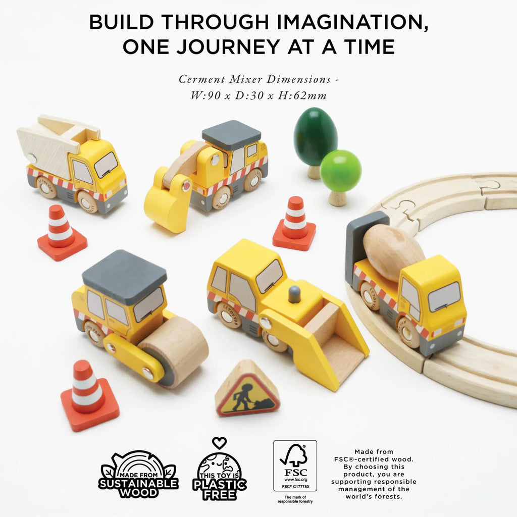 Le Toy Van Wooden Construction Toy Cars, Trucks & Diggers