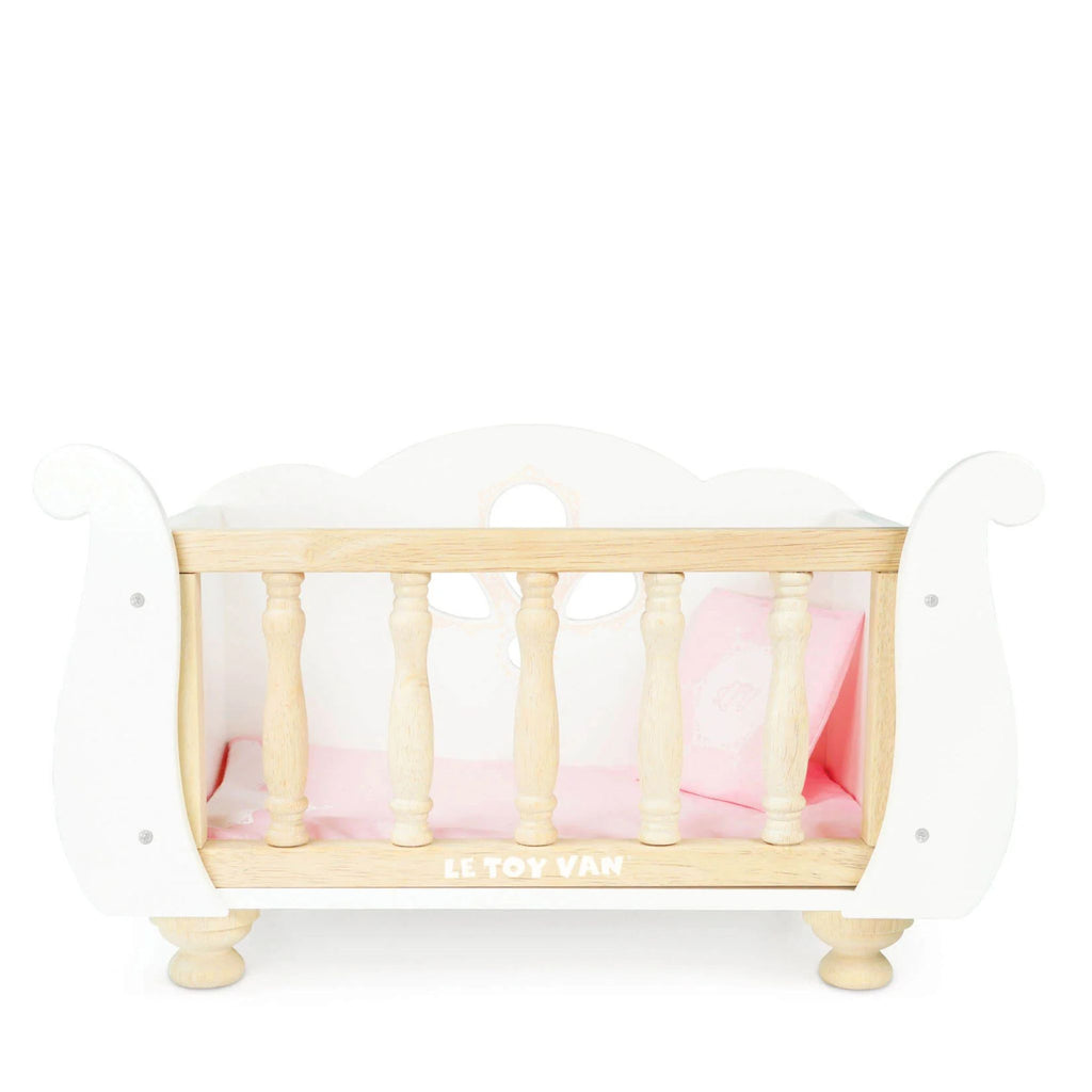 Le Toy Van Wooden Sleigh Doll Cot