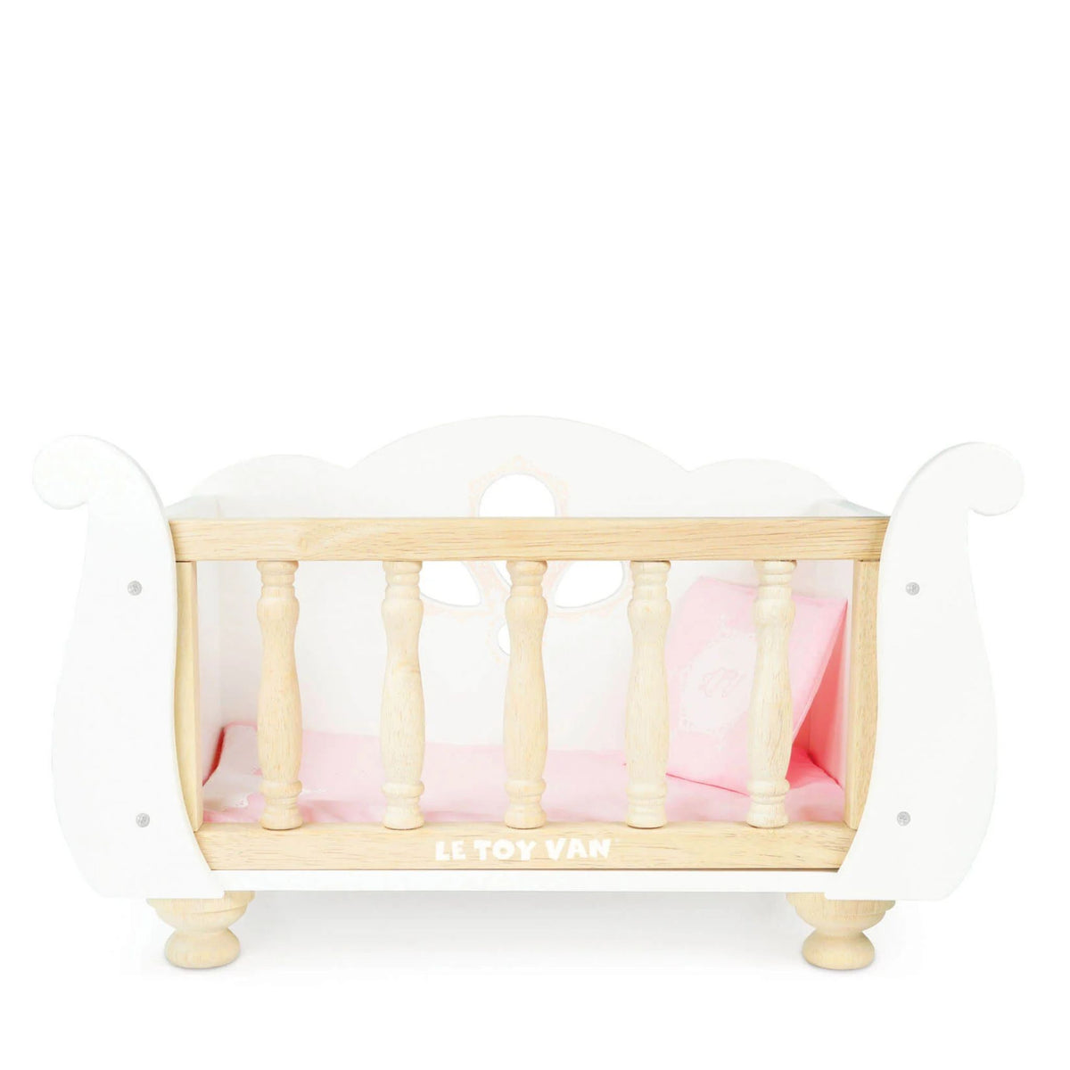 Le Toy Van Wooden Sleigh Doll Cot