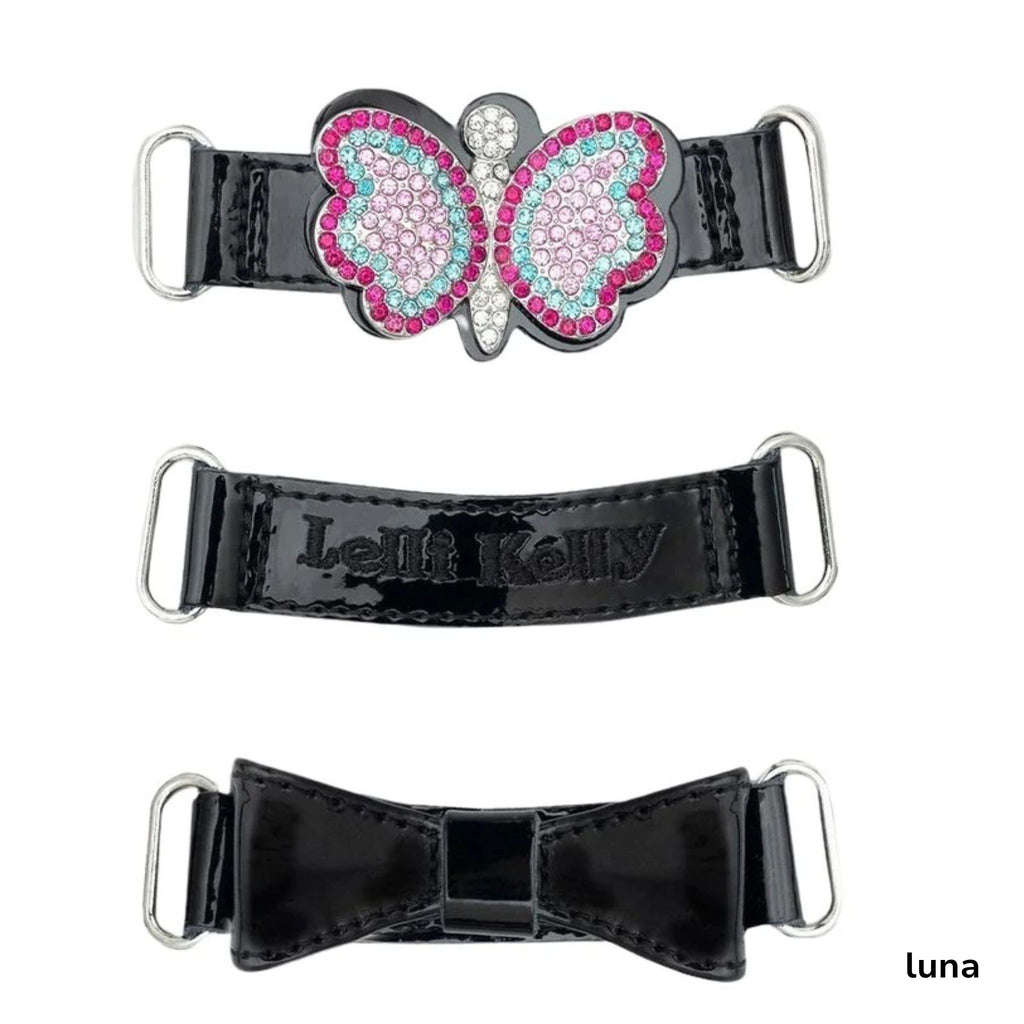 Lelli Kelly Luna Black Patent Rainbow Butterfly