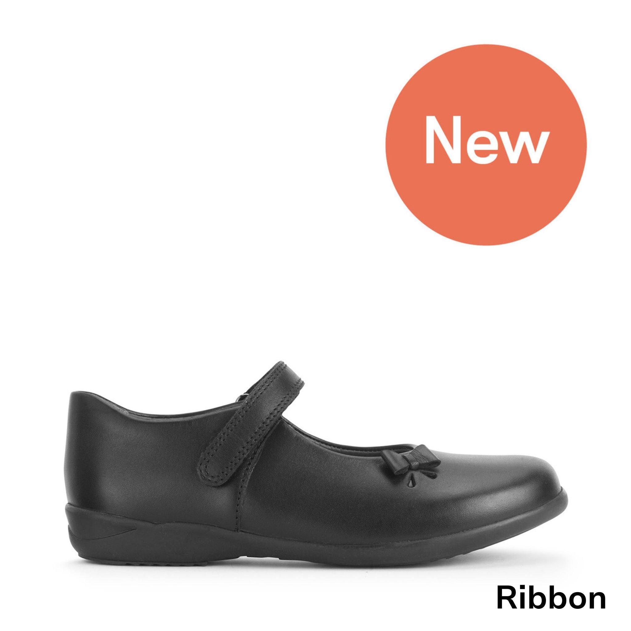 Start-Rite, Ribbon Black Leather School Shoe