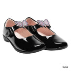 Lelli Kelly Luna Black Patent Rainbow Butterfly