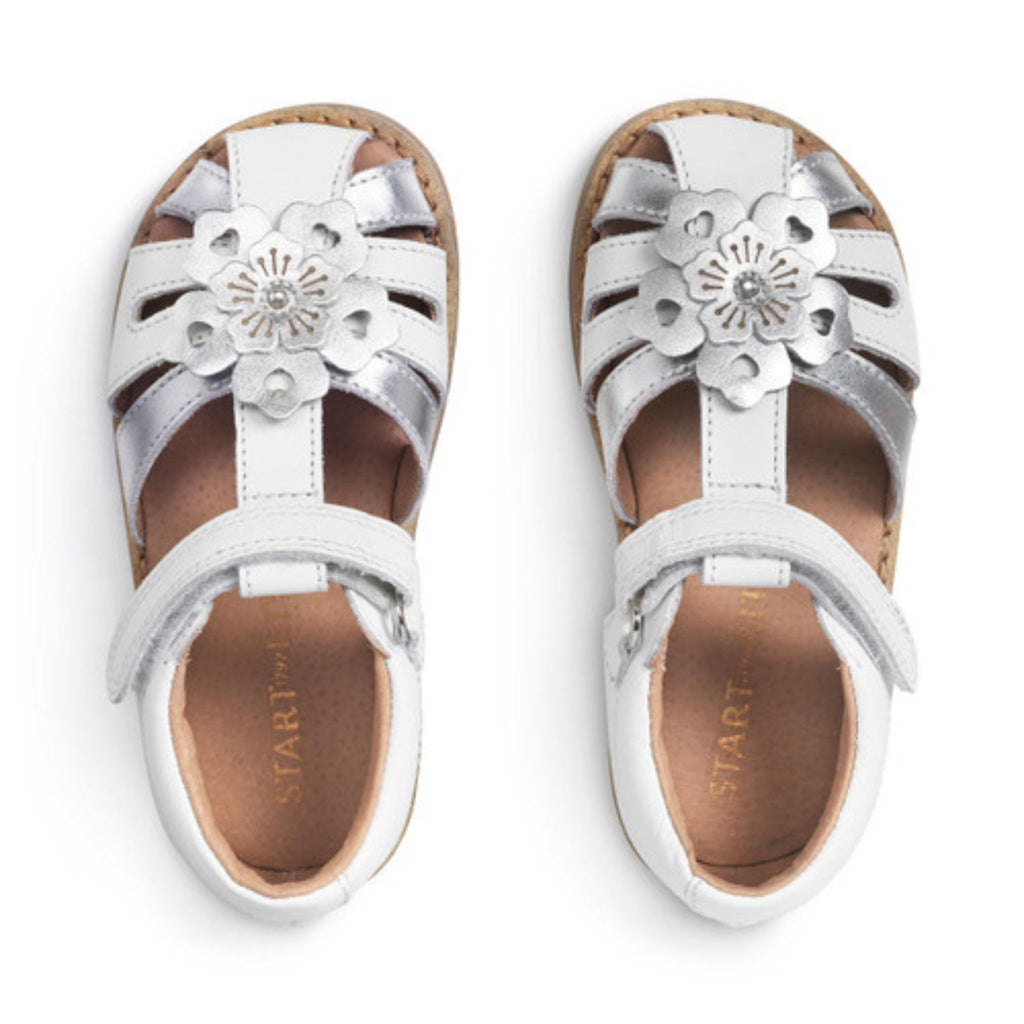 Startrite Closed Toe Flora Sandals White Silver