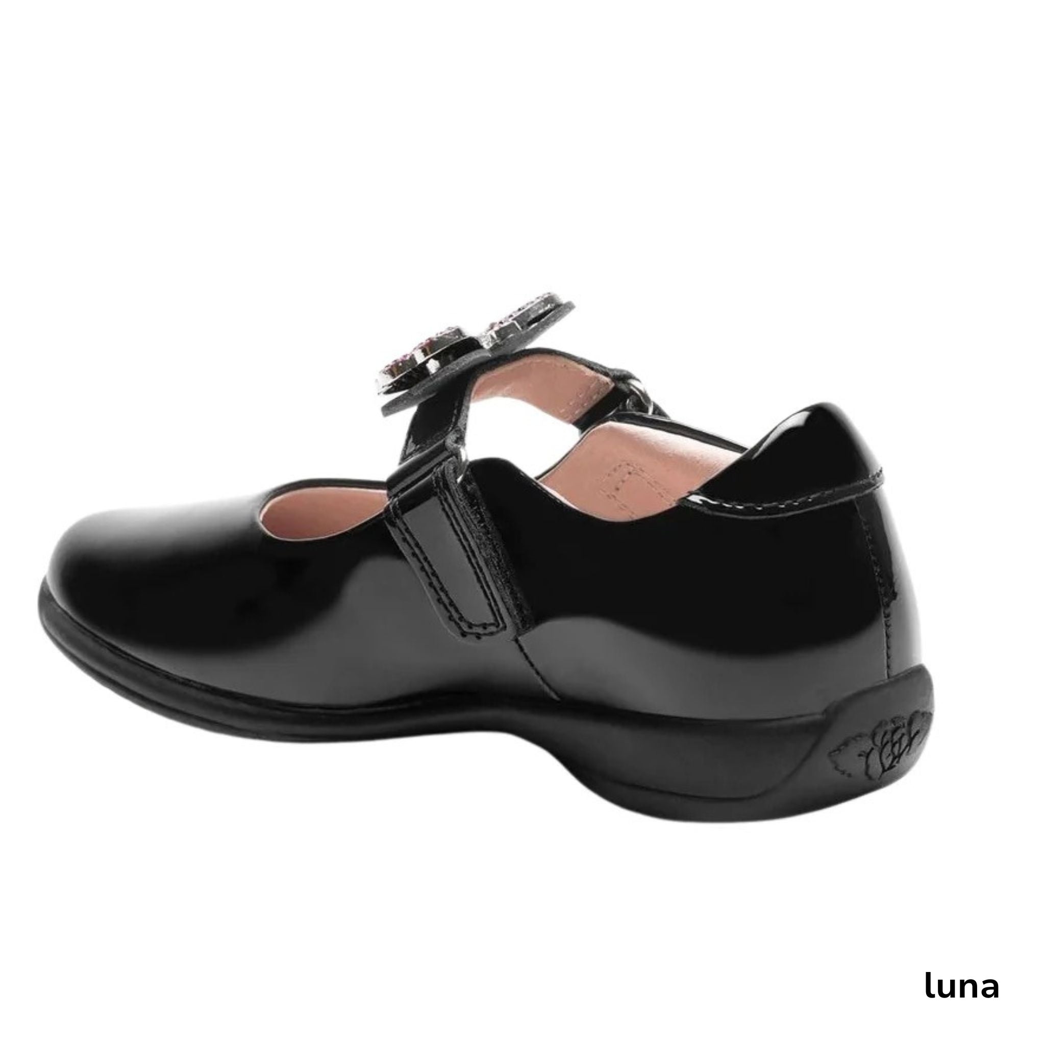 Lelli Kelly Luna Black Patent Rainbow Butterfly