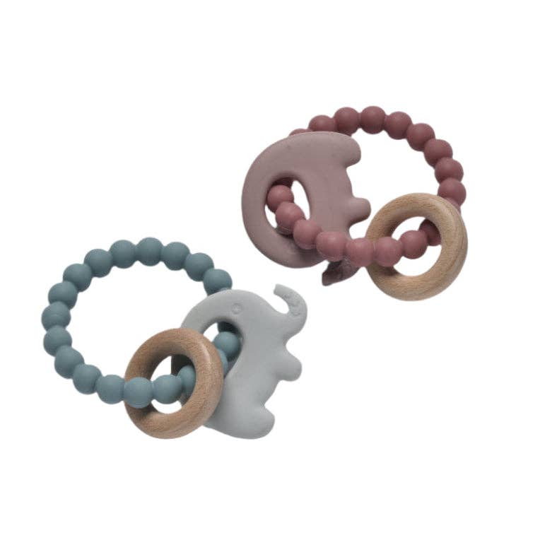 Elephant Teether Beads: Ocean Blue