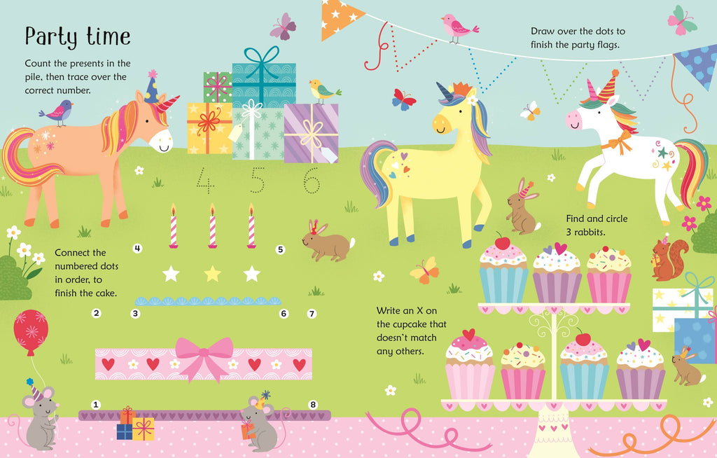 Usborne Wipe-Clean Unicorn Activities – Picture Book for Ages 3-5
