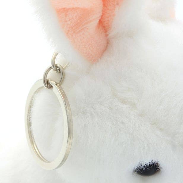 Large White Bunny Keyring 15cm
