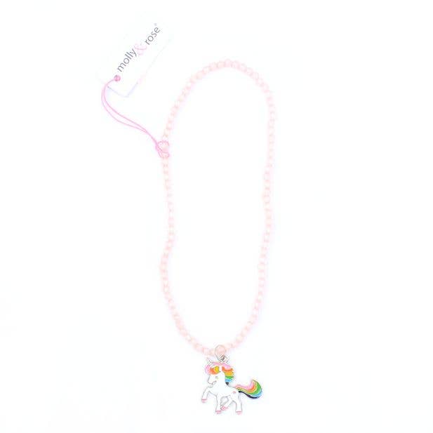 Beaded Necklace With Unicorn Pendant