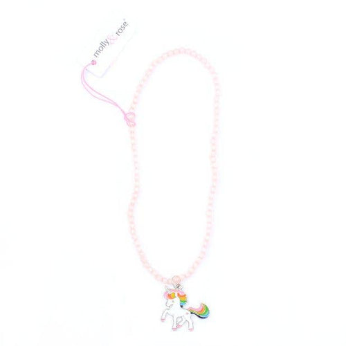 Beaded Necklace With Unicorn Pendant