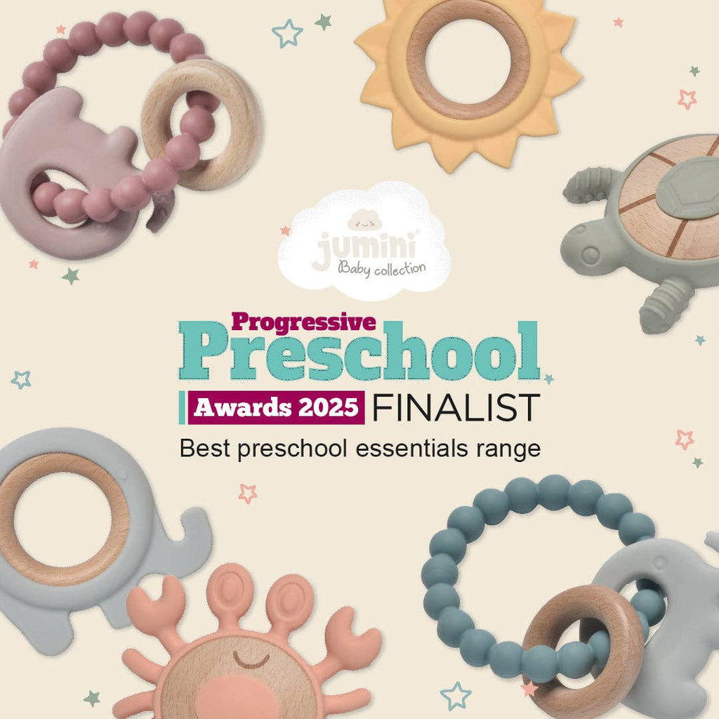 Jumini Elephant Teether Beads, Pink Haze
