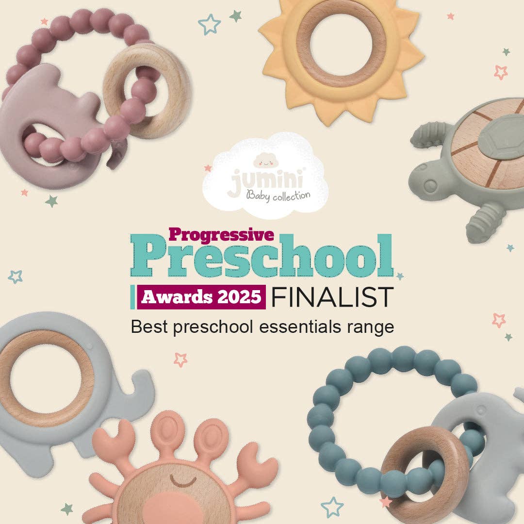 Jumini Elephant Teether Beads, Pink Haze