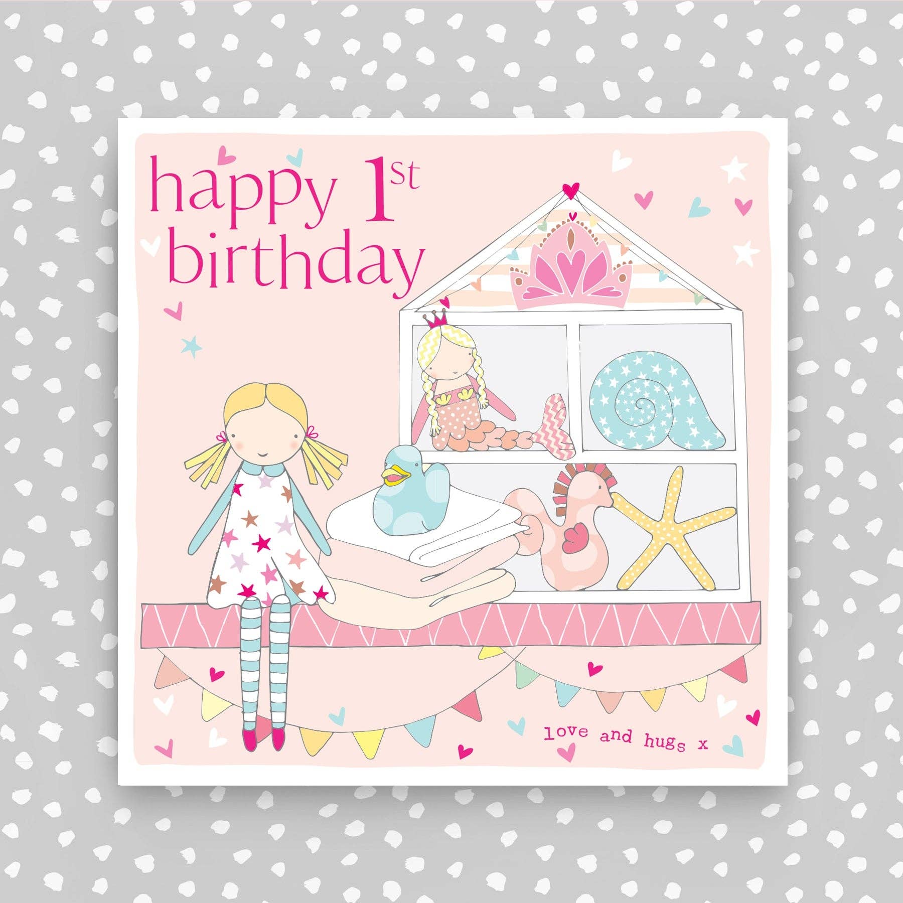 Happy 1st Birthday Card Pink Molly Mae