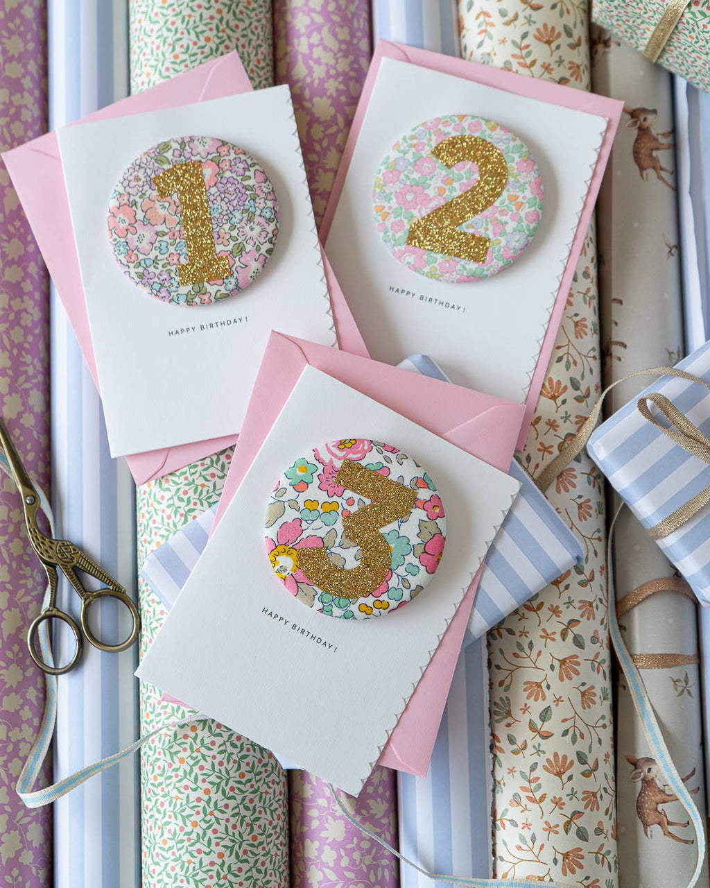 Birthday Badge Age 2 - Liberty Betsy Ann Fabric