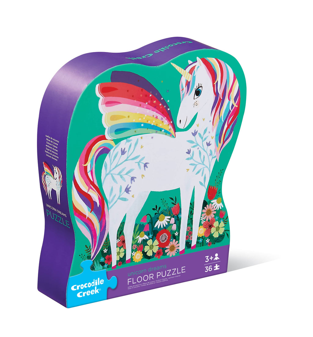 Crocodile Creek 36 Piece Shaped Box Puzzles Unicorn Dreams