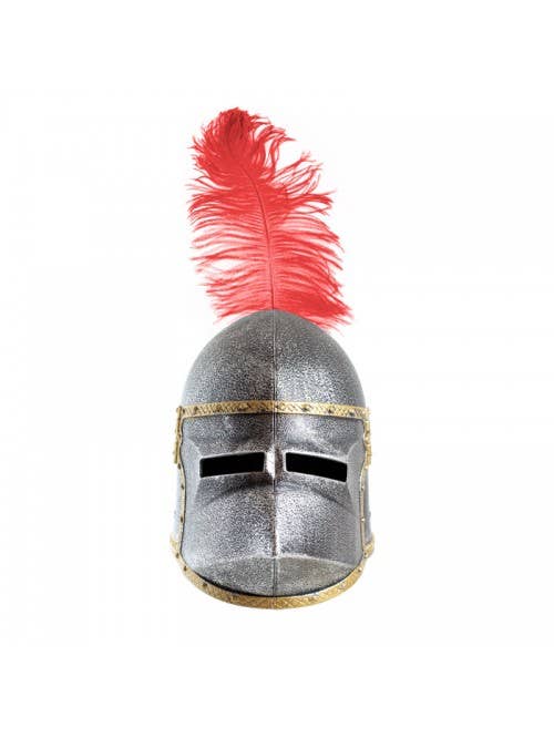 DOG FACE HELMET + FEATHER - ST937F: RED