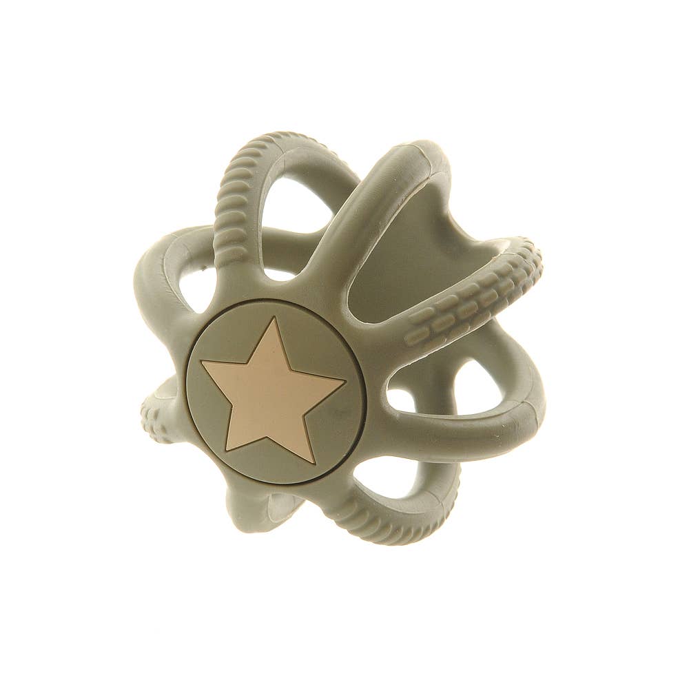 Ziggle Silicone Teether Ball grey