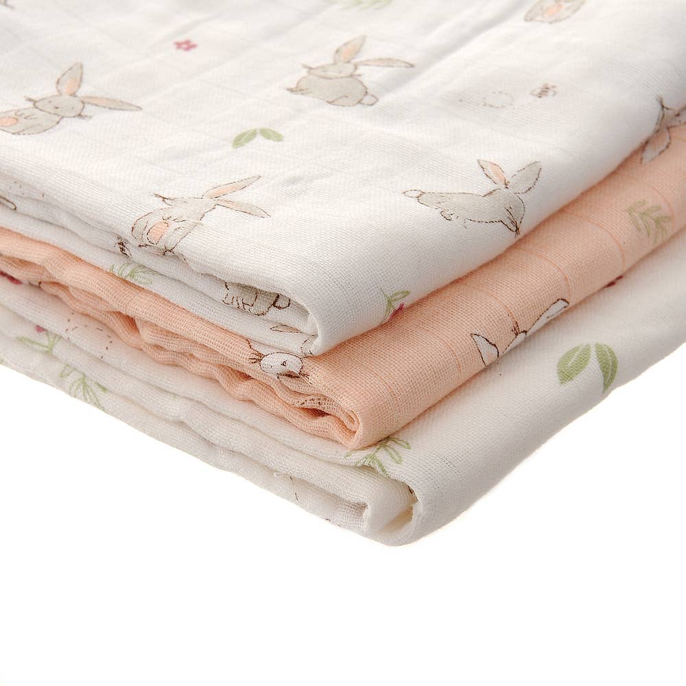 Ziggle Bunnies Muslin Set in Pink and White