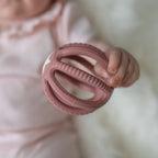 Ziggle Silicone Teether Ball pink