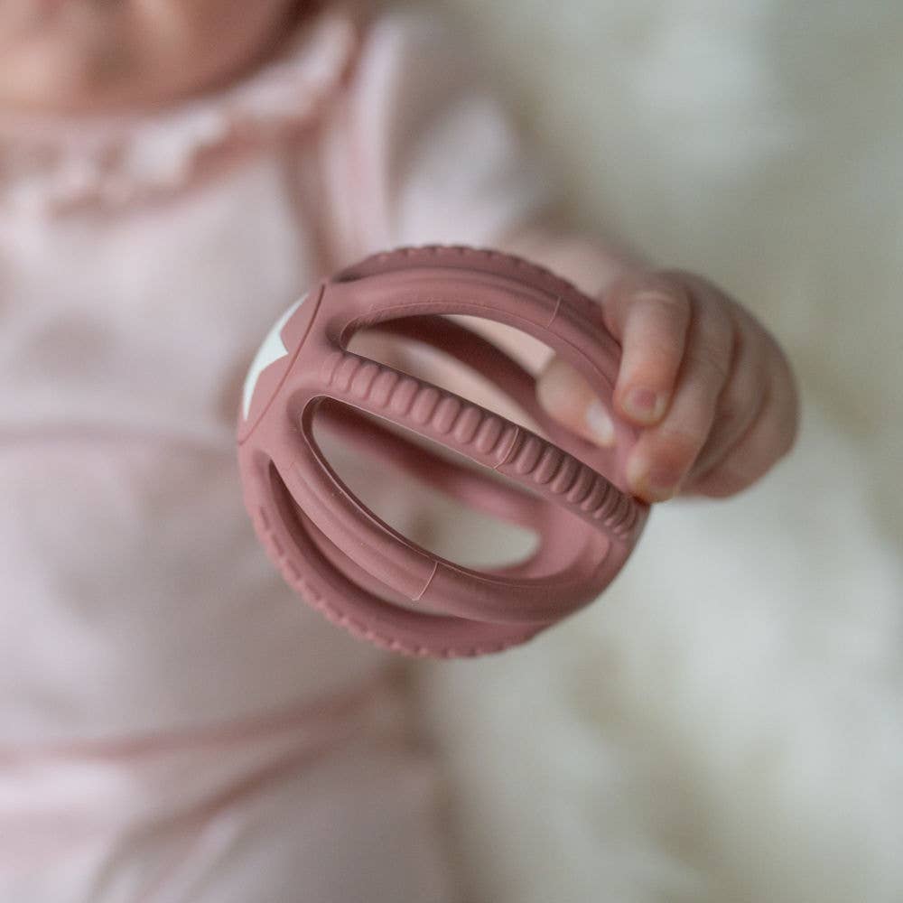 Ziggle Silicone Teether Ball pink