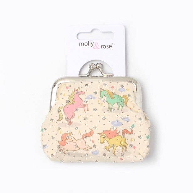 Unicorn Print Coin Purse  6x8cm