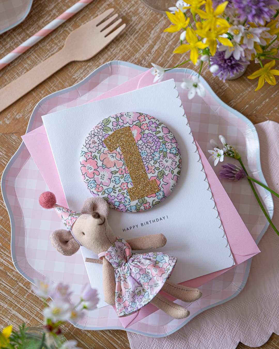 Birthday Badge Age 1 - Liberty Michelle Fabric