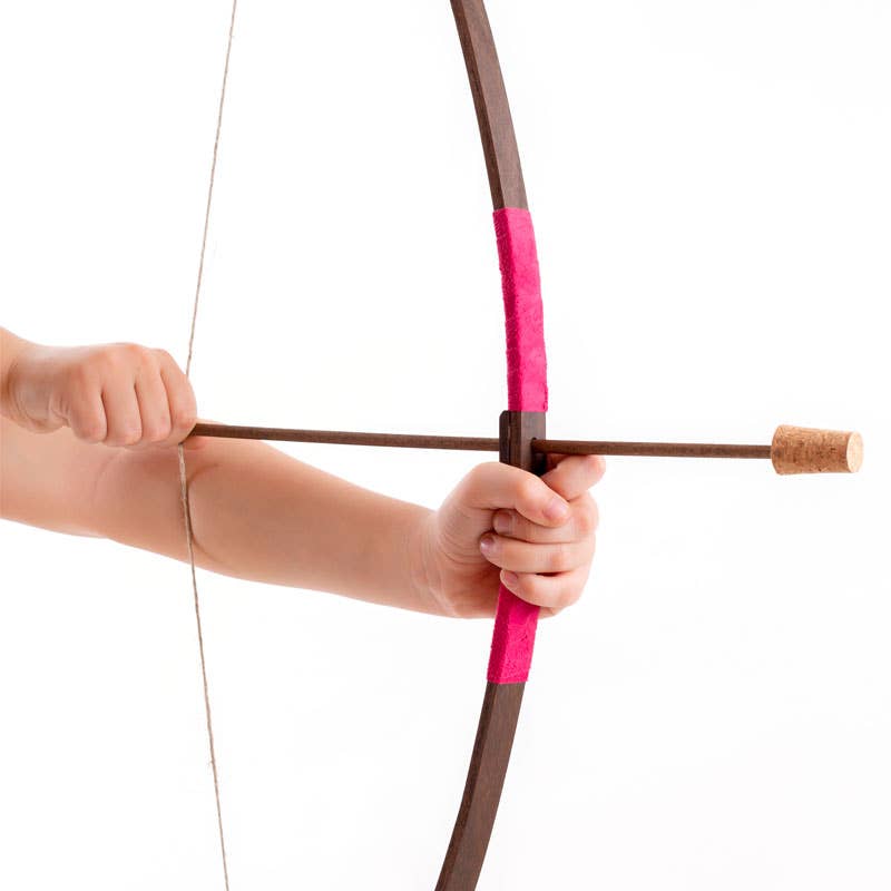BOW RUSTIK SUEDE HANDLE S + 3 CORK TIP ARROWS - ST454F: RED