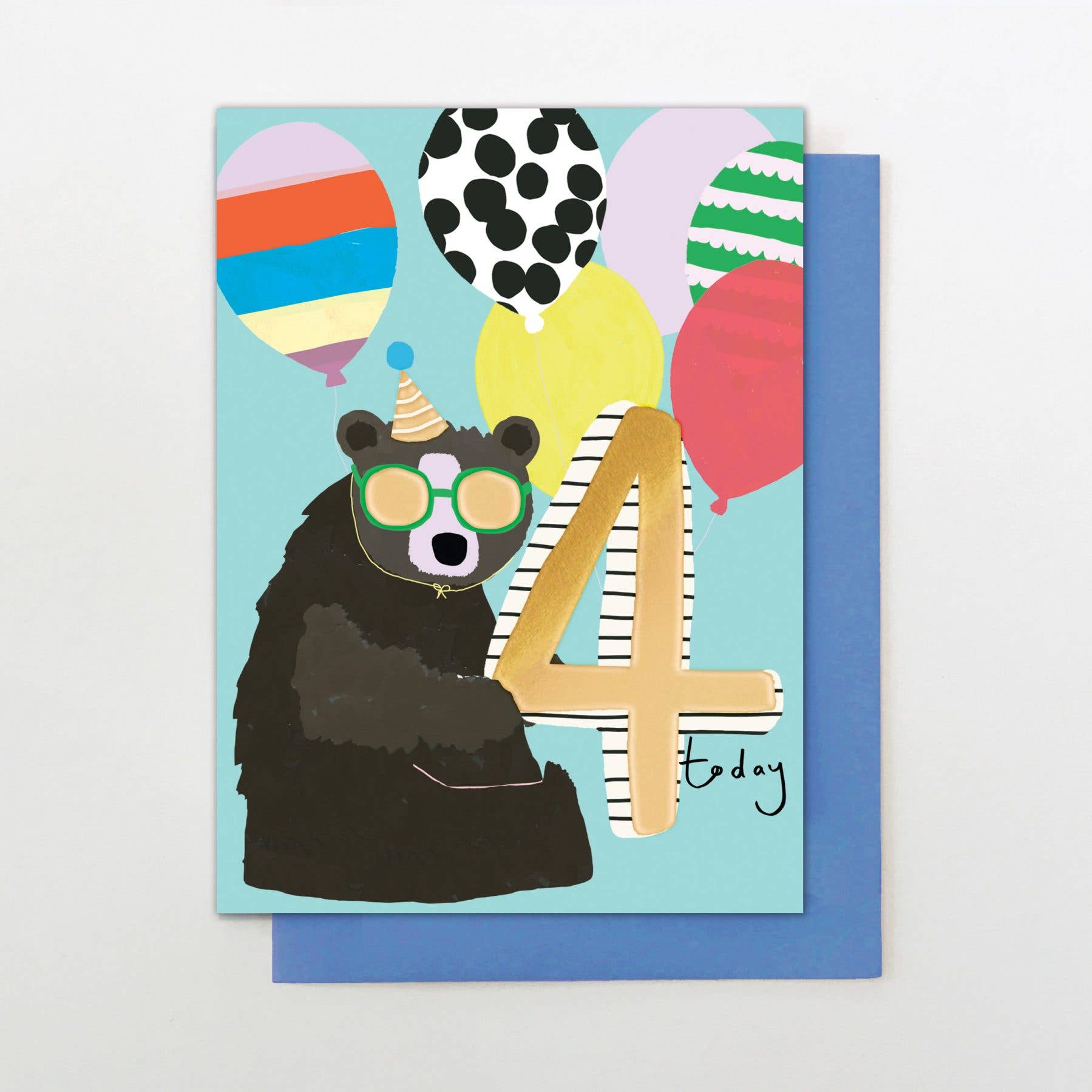 Birthday card Age 4 Bear