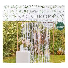 Ginger Ray, Backdrop 100m White Ruscus Leaf Backdrop
