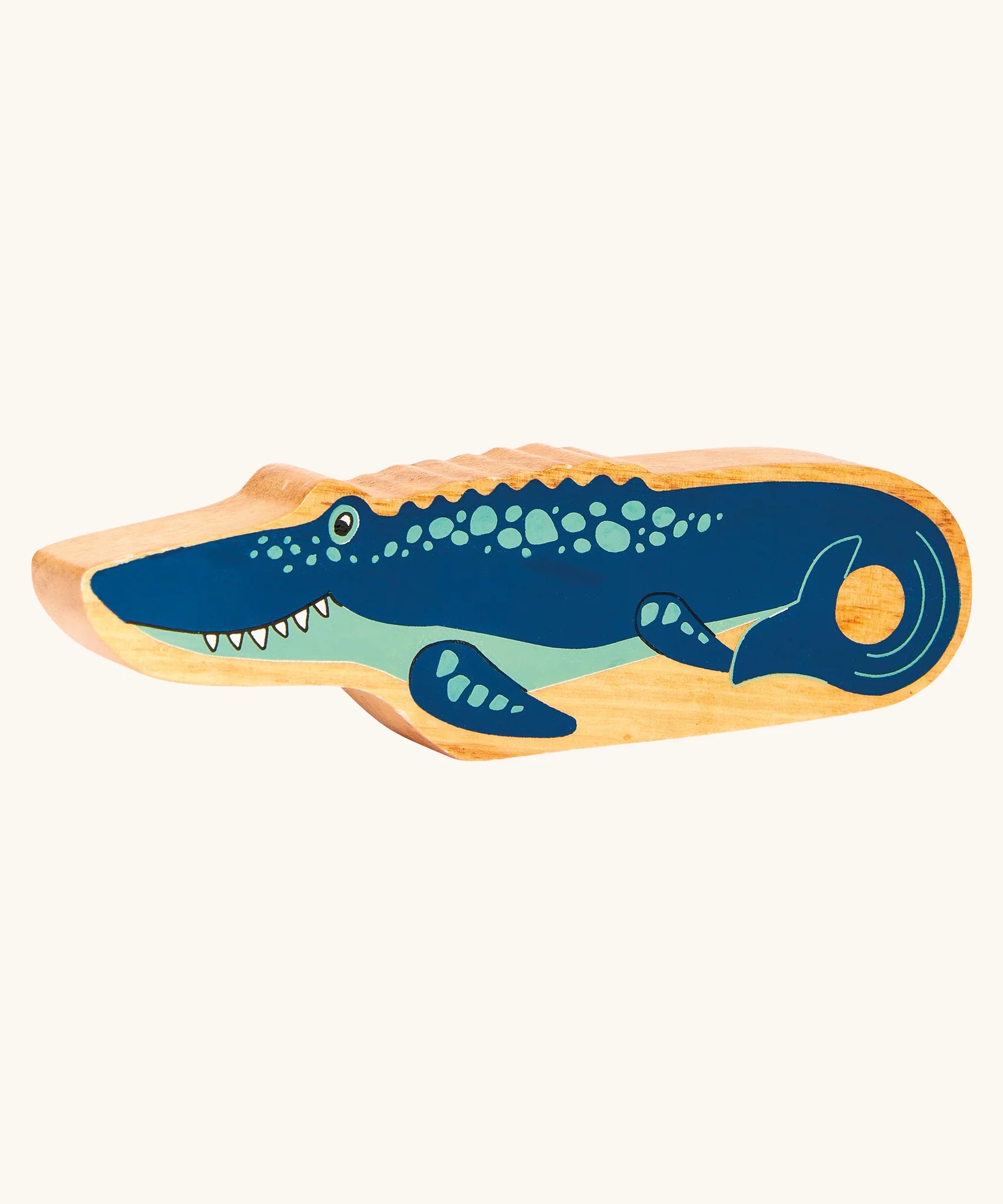 Lanka Kade Wooden Blue Mosasaurus Dinosaur figure