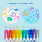 Tiger Tribe Shimmer Scented Gel Pens - 10pcs Glitter Pen Set