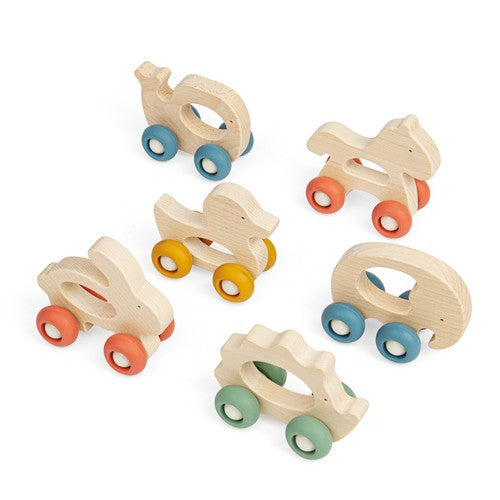 Bigjigs Mini Animals Push Along Wooden FSC